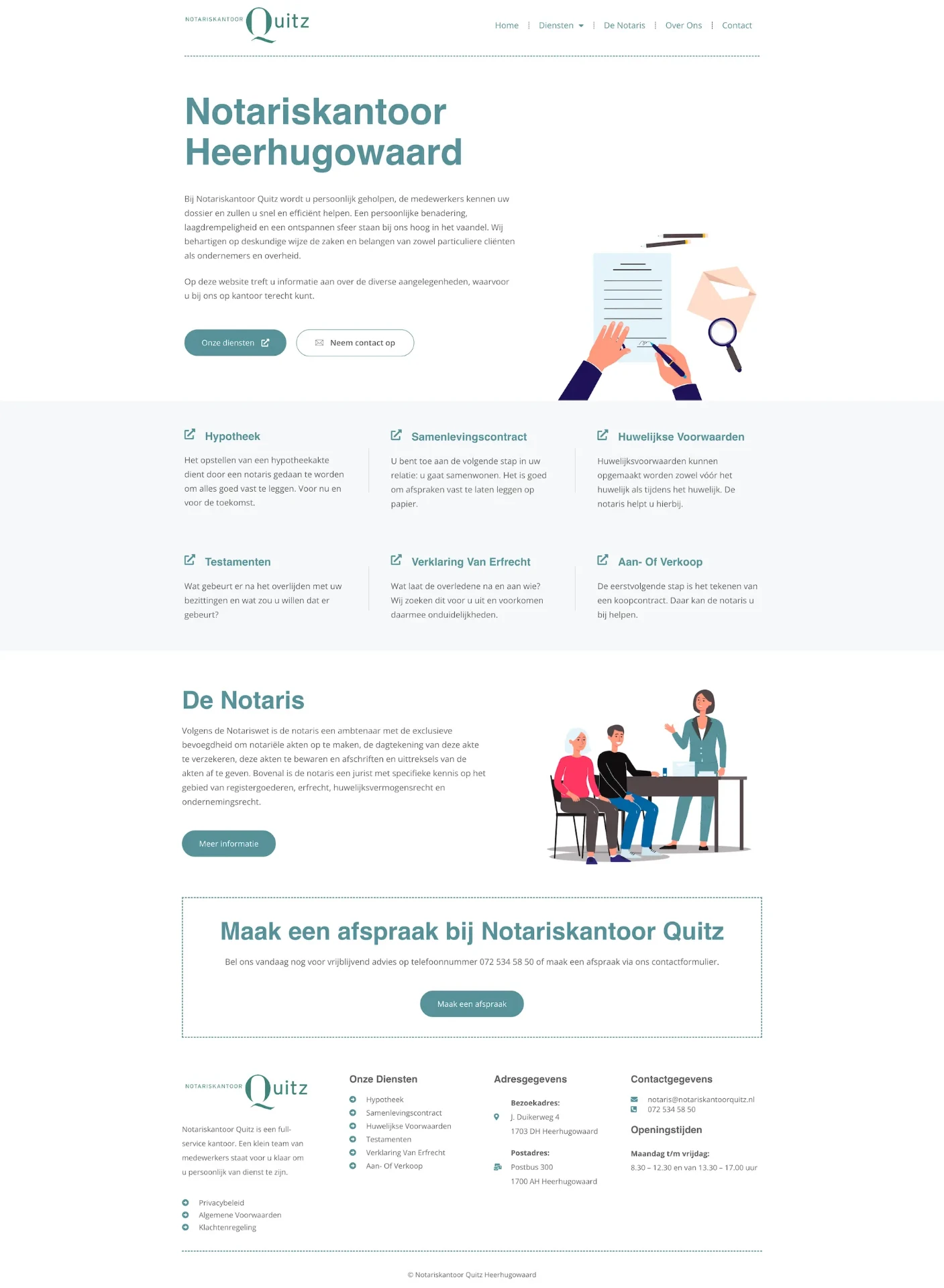 Website Notariskantoor Quitz